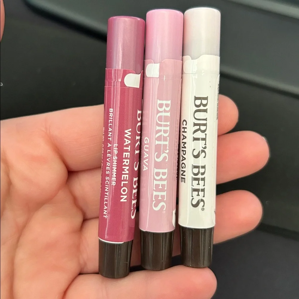 Burt's Bees Lip Shimmer Trio - Watermelon, Champagne, Guava